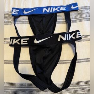 Nike Black Jockstraps with Blue and Black Waistbands